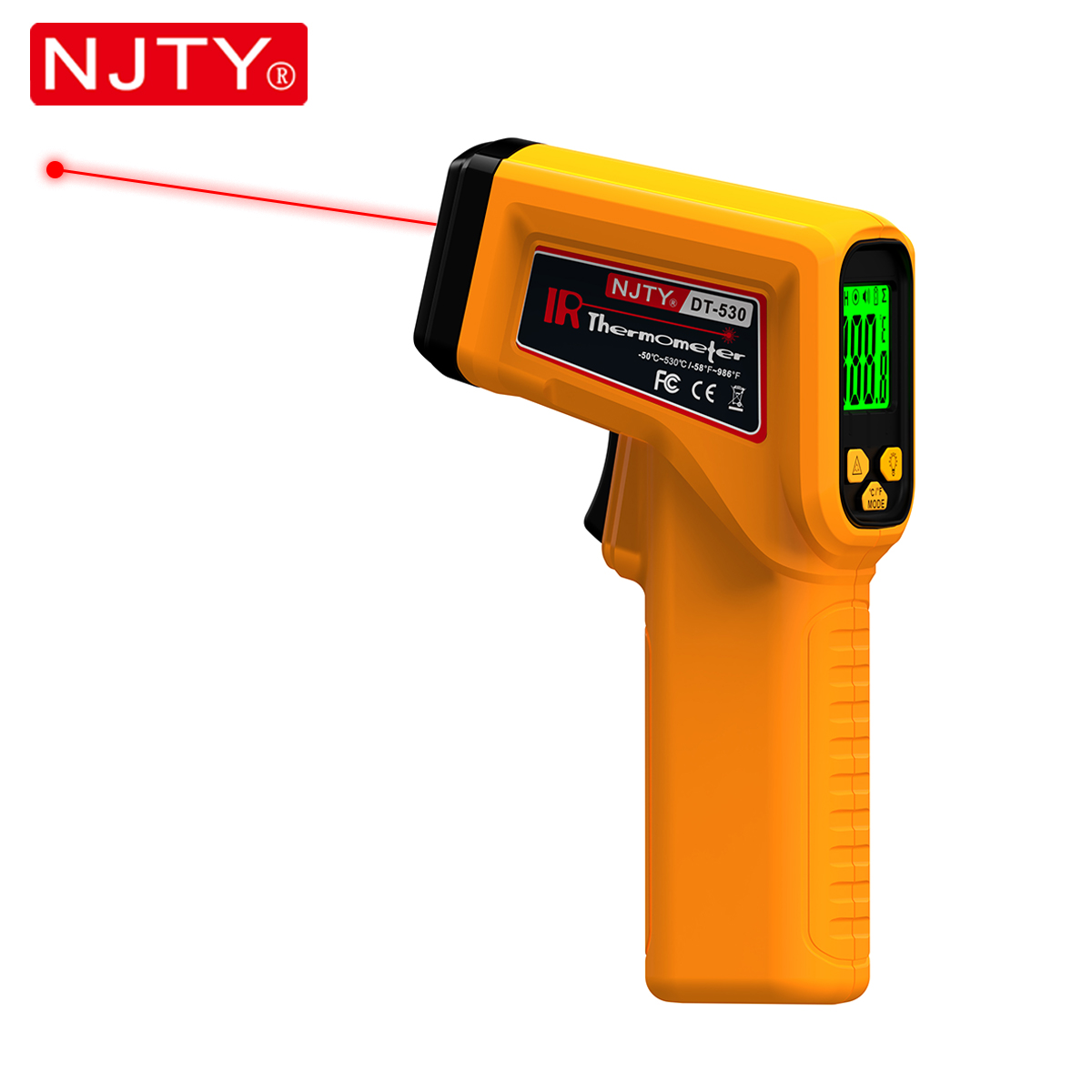 Industrial Laser Thermometer Gun - NJTY Infrared Thermometer Laser Non-Contact Temperature