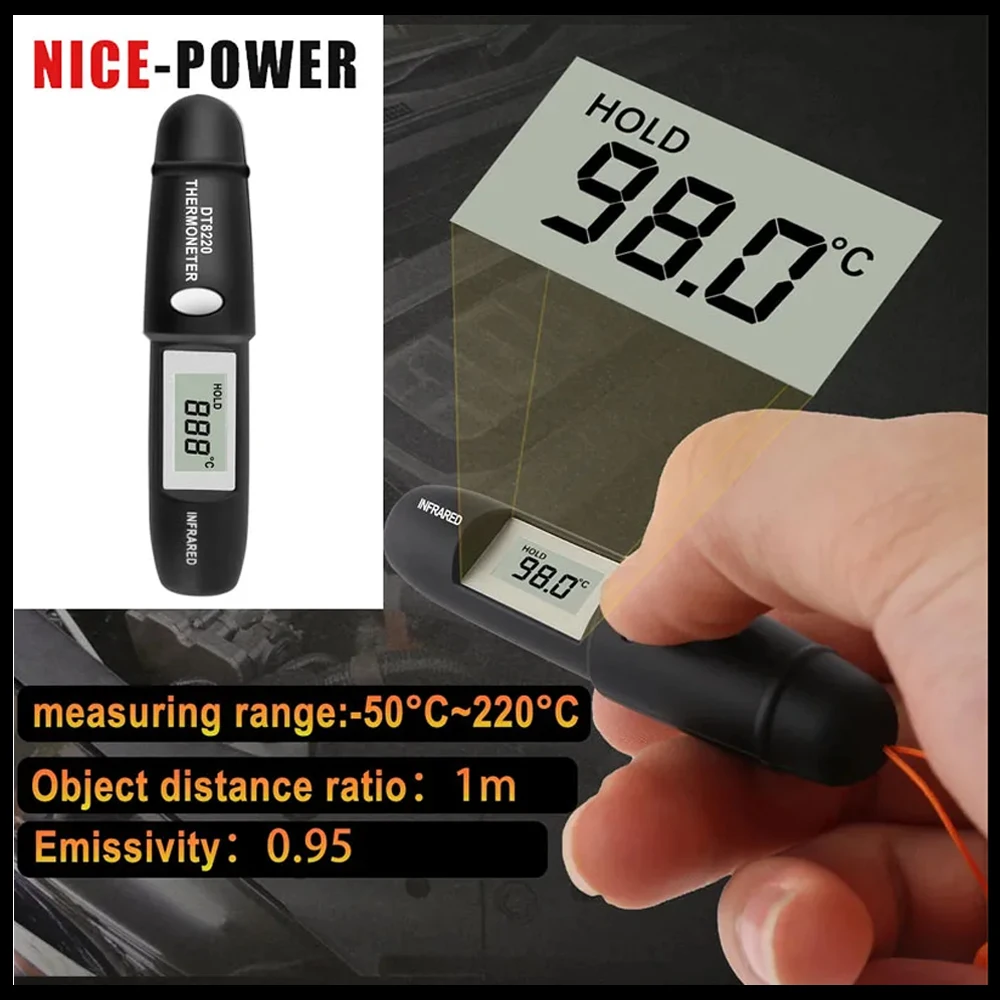 Industrial Laser Pen - DT8220 Mini Infrared Sensor Thermometer Digital