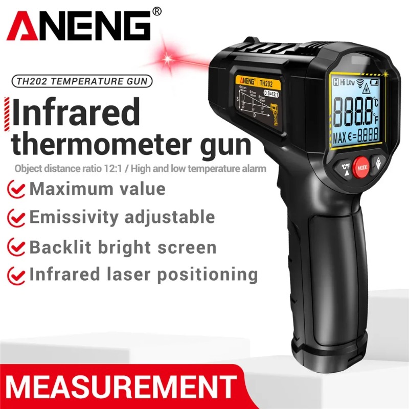 Industrial Laser Thermometer Gun - ANENG TH202 Industrial Handheld Thermometers Car