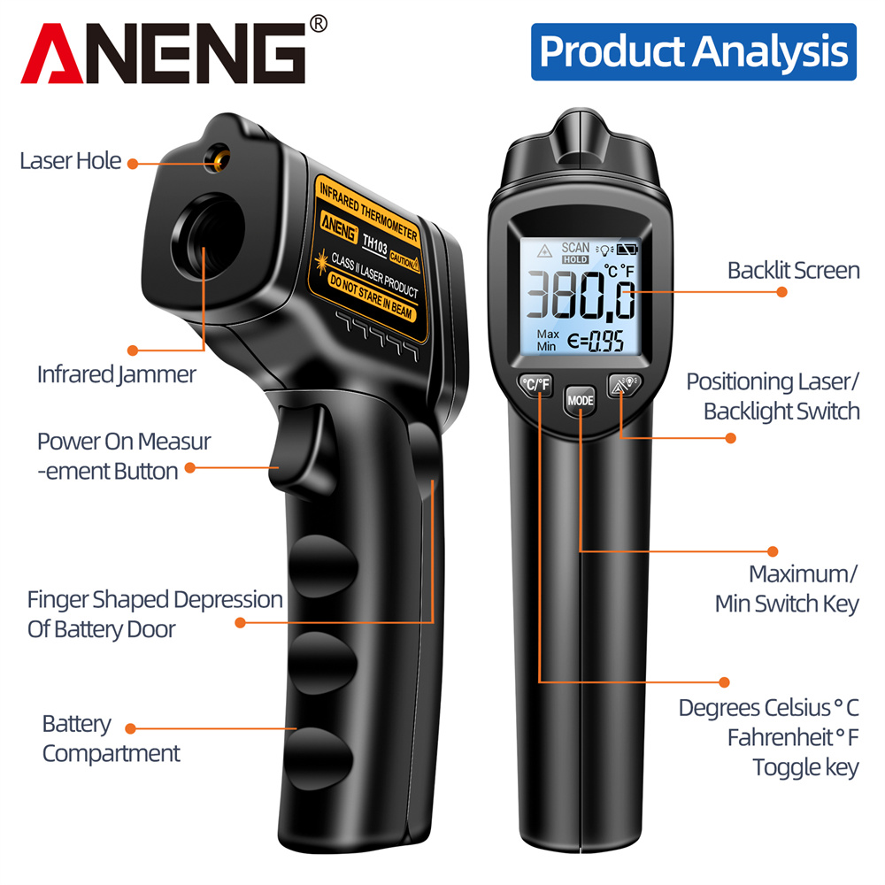 Infrared Laser Thermometer Ind - Industrial Laser Thermometer Gun recension och pris