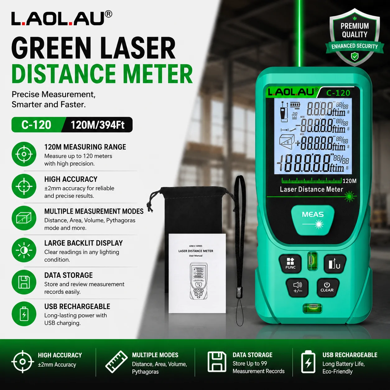 LAOLAU Digital Laser Range Fin - Industrial Laser Rangefinder recension och pris