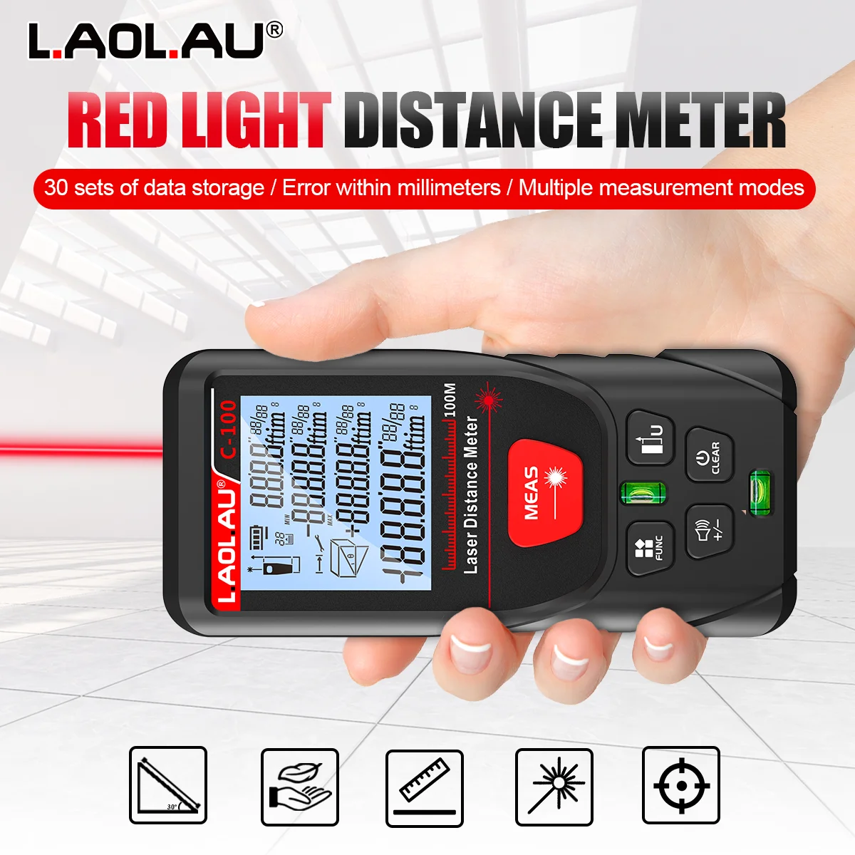LAOLAU Digital Laser Range Fin - Industrial Laser Rangefinder recension och pris