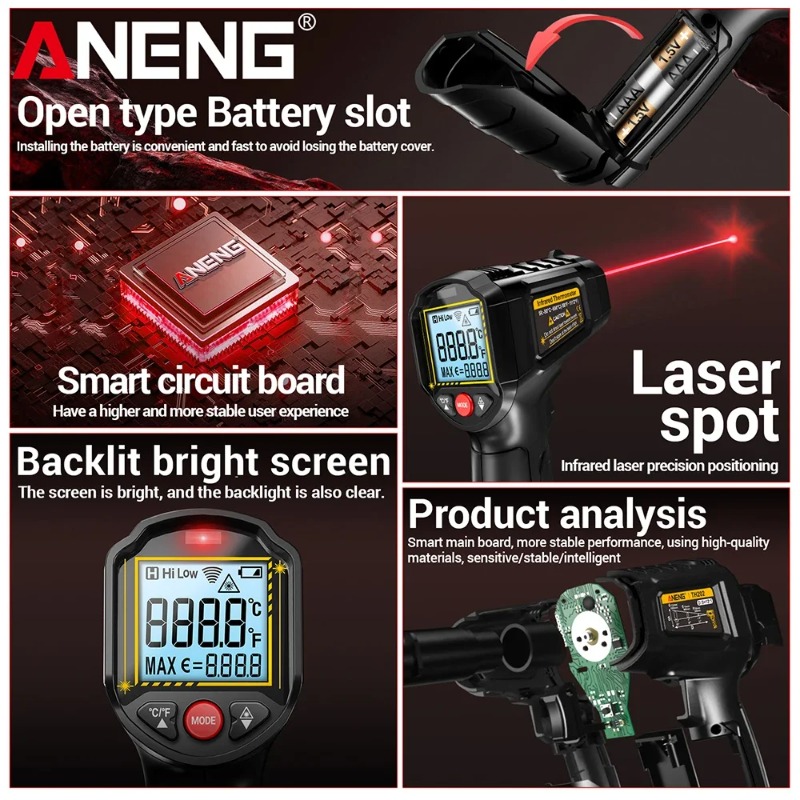 ANENG TH202 Industrial Handhel - Industrial Laser Thermometer Gun recension och pris