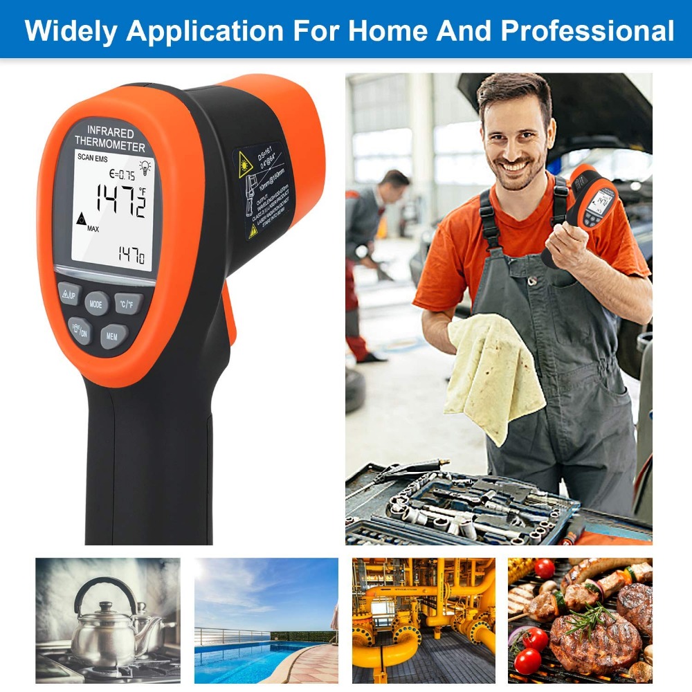 BTMETER Digital Pyrometer Non- - Industrial Laser Thermometer Gun recension och pris