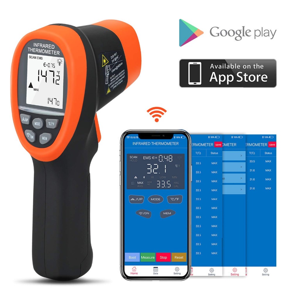 BTMETER Digital Pyrometer Non- - Industrial Laser Thermometer Gun recension och pris